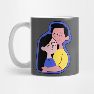 Cute hugging couple sticker Mug